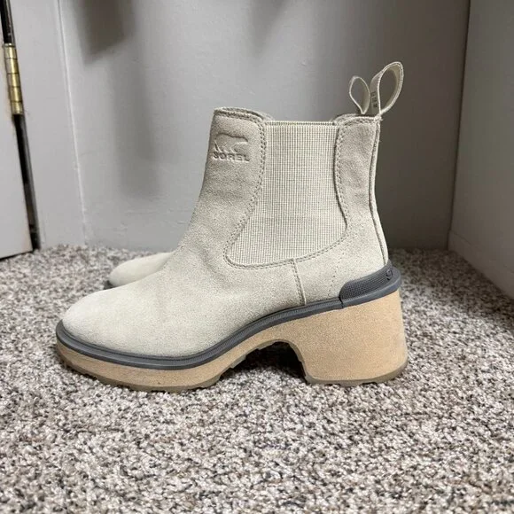Sorel Hi-Line Heel Chelsea Boot Chalk, Ceramic Women 8.5 - Picture 7 of 12